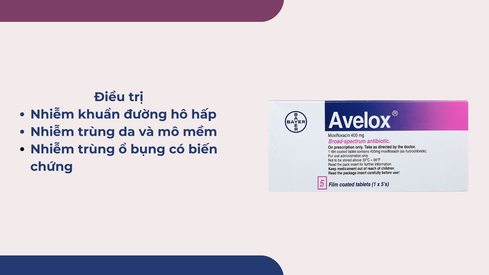 Avelox l&agrave; nh&oacute;m kh&aacute;ng sinh quinolon thế hệ mới