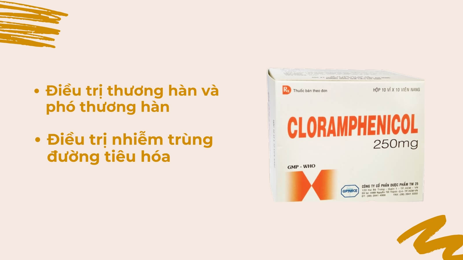 Cloramphenicol được d&ugrave;ng cho nhiều loại nhiễm tr&ugrave;ng nặng