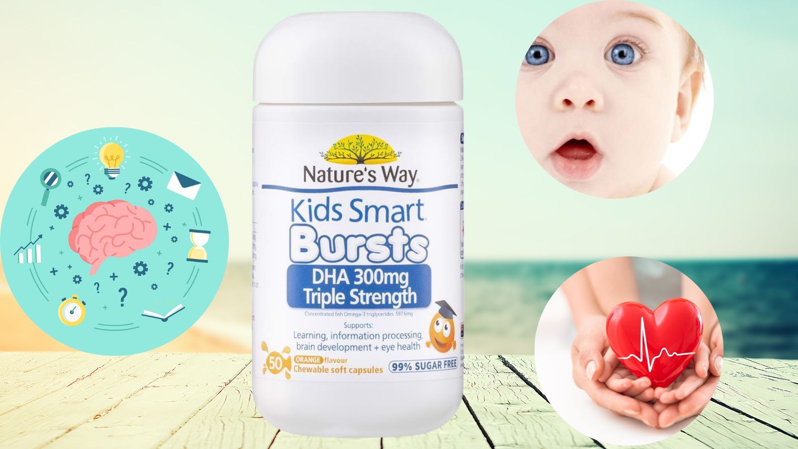 Nature's Way DHA 300mg Triple Strength chứa dưỡng chất c&oacute; lợi cho sức khỏe