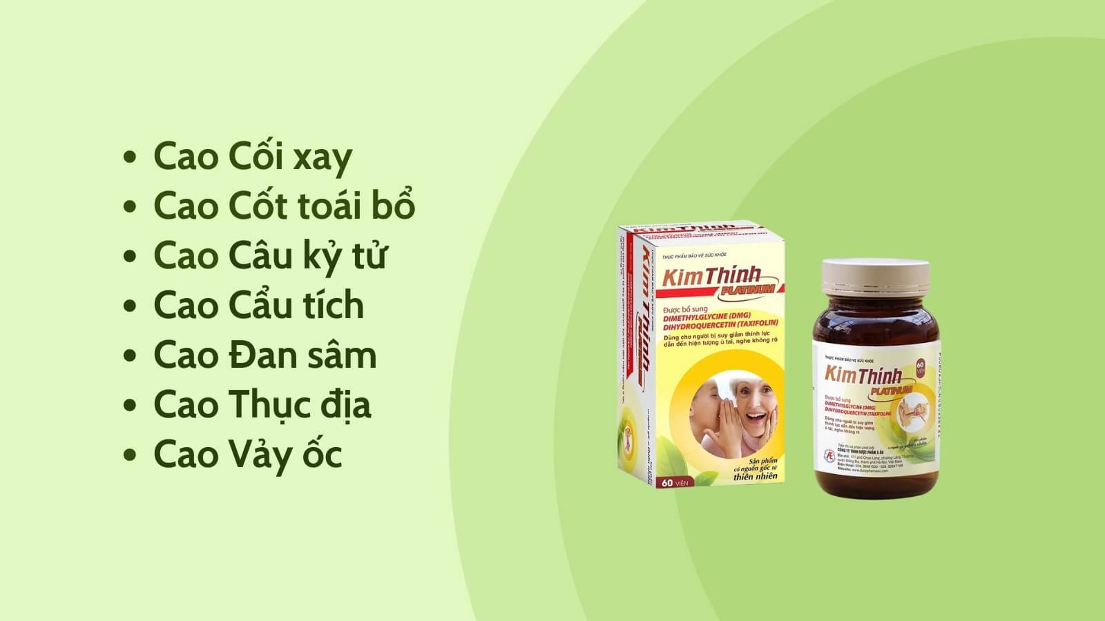 Th&agrave;nh phần kết hợp nhiều dược liệu qu&yacute;