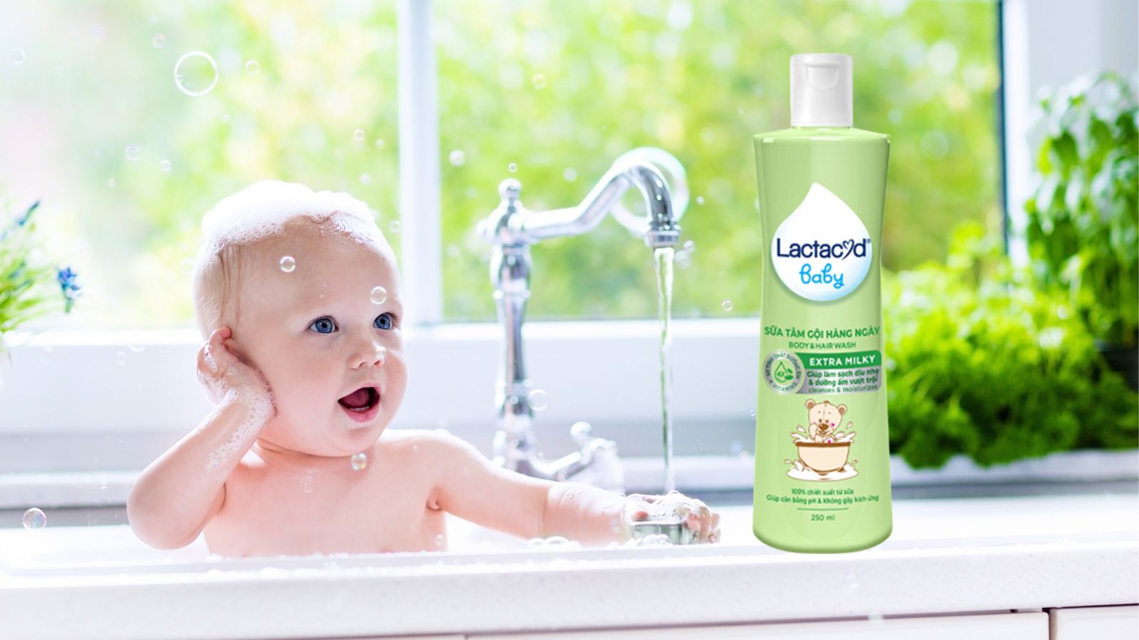 Giới thiệu về sản phẩm Dầu tắm gội Lactacyd Baby Extra Milky 250ml