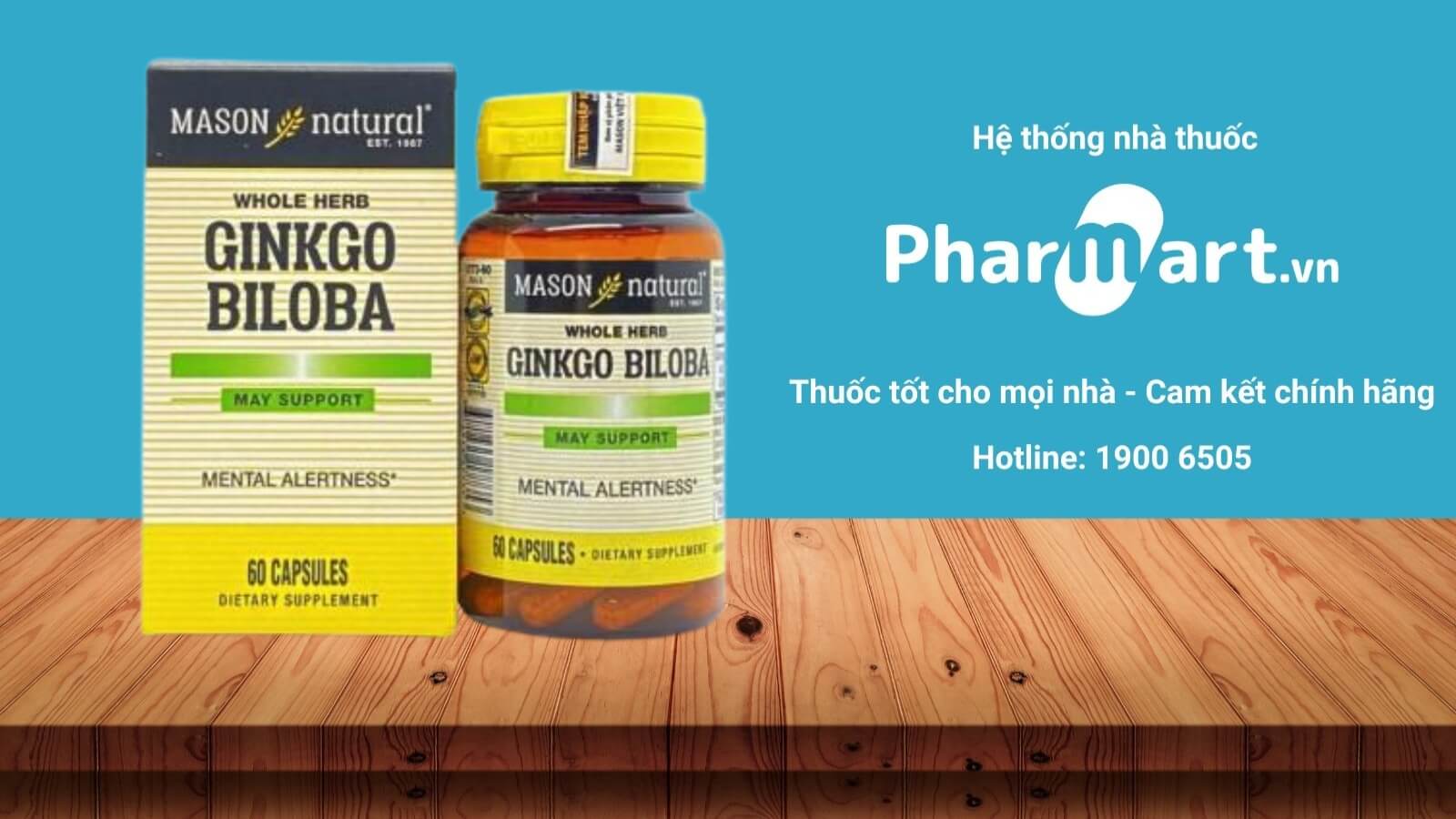 Vi&ecirc;n uống bổ n&atilde;o Mason Natural Ginkgo Biloba hiện đang được ph&acirc;n phối ch&iacute;nh h&atilde;ng tại hệ thống Nh&agrave; thuốc Hz888a.com