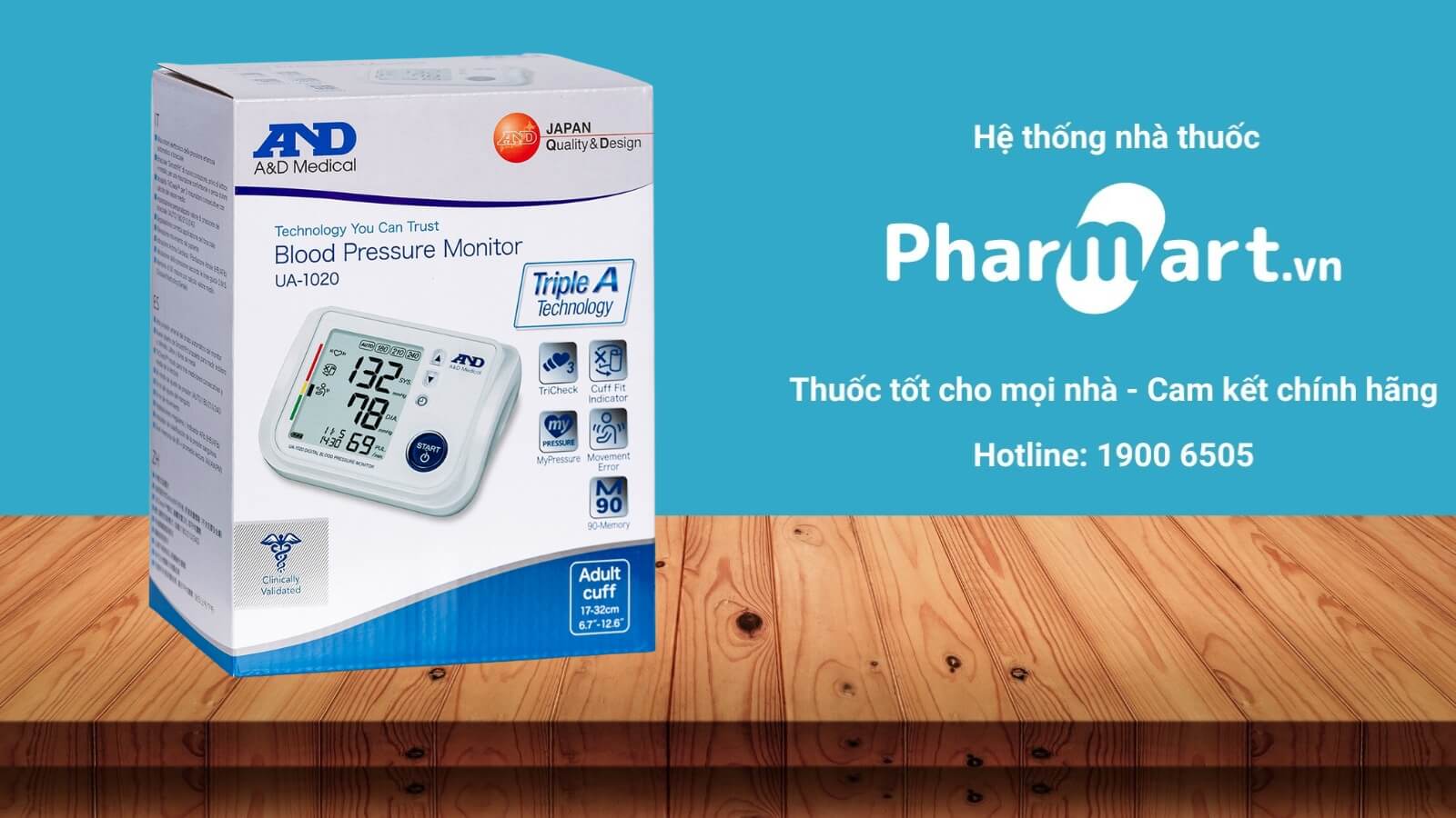 Máy đo huyết áp AND UA-1020 phân phối chính hãng tại Hz888a.com