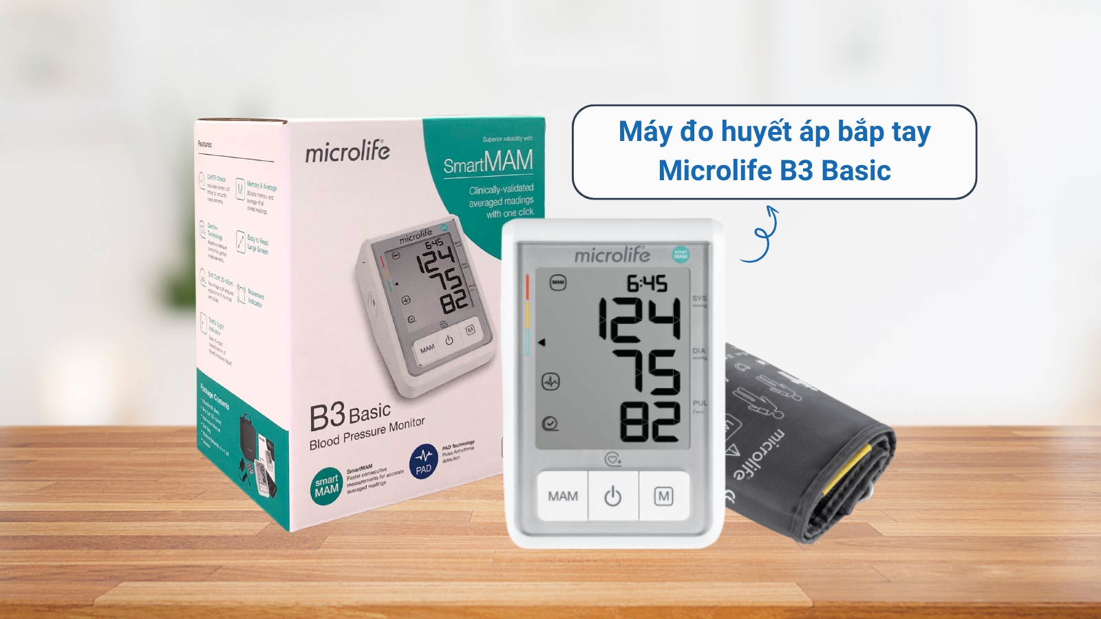 Hộp v&agrave; th&acirc;n m&aacute;y đo huyết &aacute;p Microlife B3 Basic