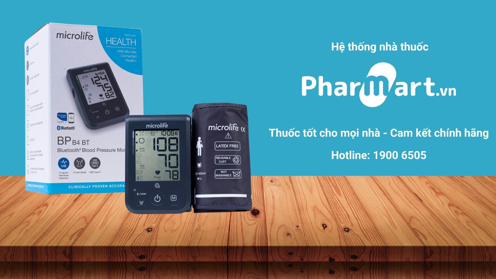 Mua ngay Máy đo huyết áp Microlife B4 BT chính hãng tại Hz888a.com