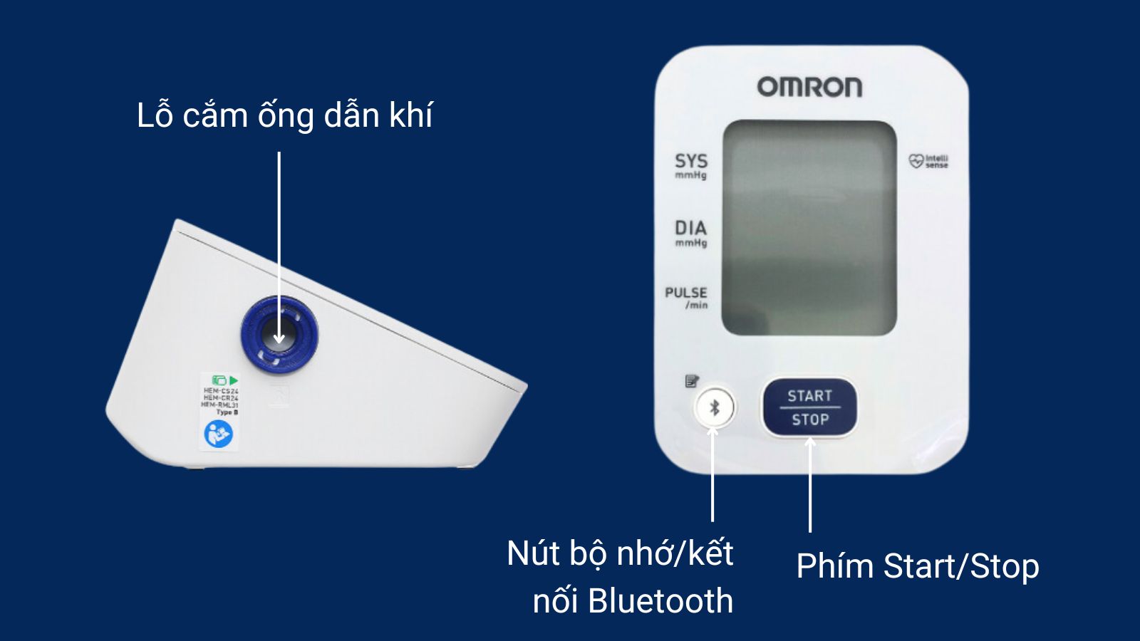 Cấu tạo của m&aacute;y đo huyết &aacute;p Omron Hem 7143T1