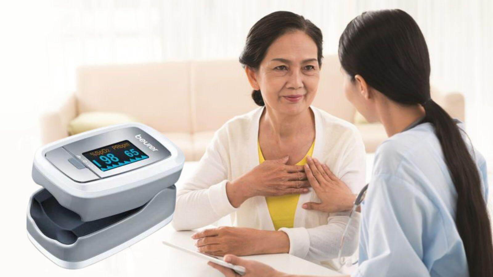 M&aacute;y đo SpO2 v&agrave; nhịp tim Beurer PO30
