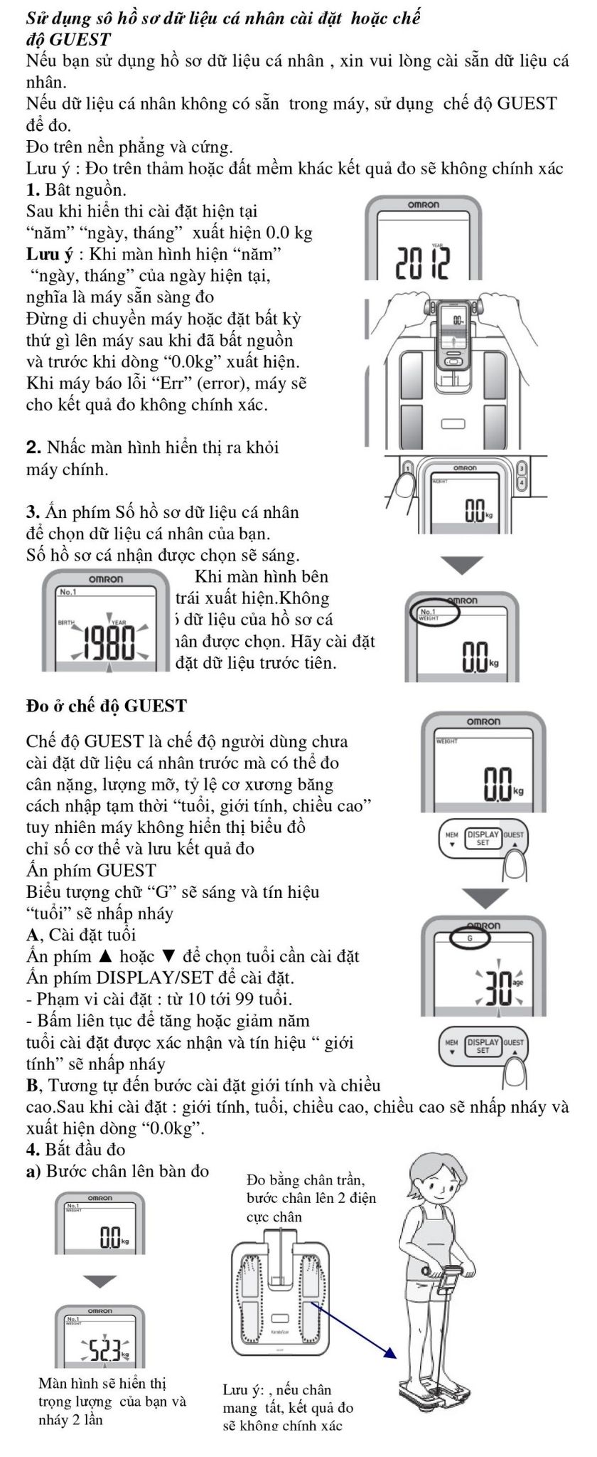 Sử dụng M&aacute;y đo th&agrave;nh phần cơ thể Omron HBF-375