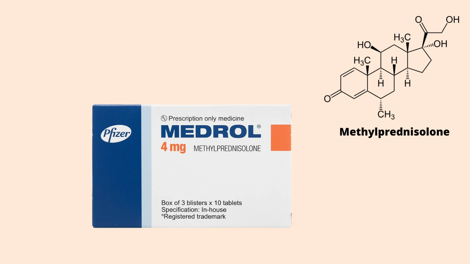 Medrol 4mg c&oacute; chứa th&agrave;nh phần ch&iacute;nh l&agrave; methylprednisolon