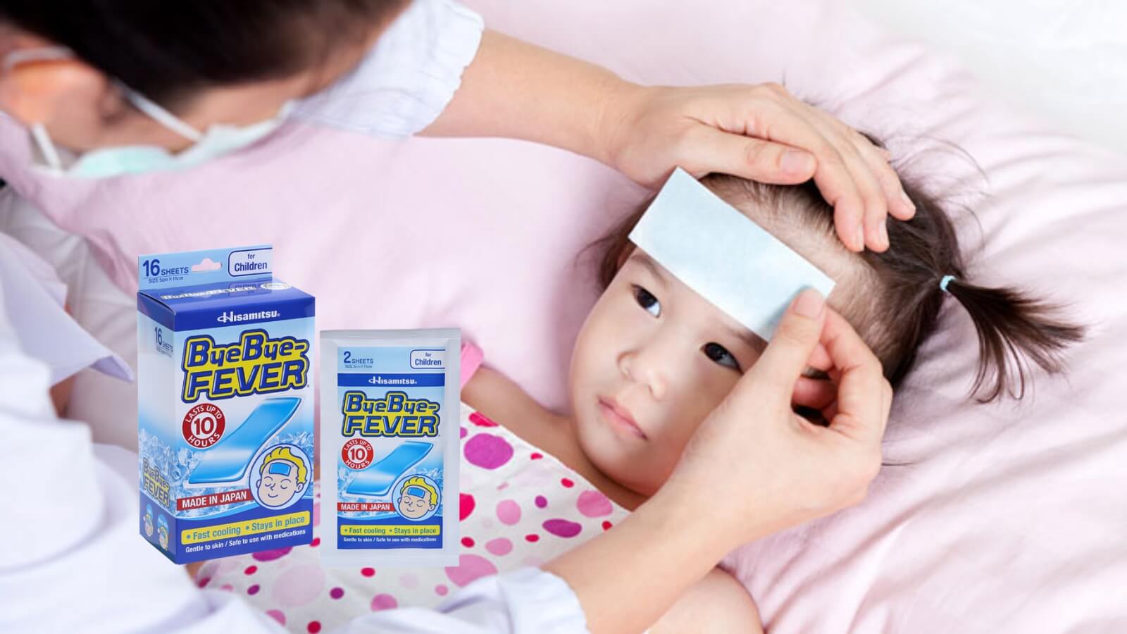 Miếng d&aacute;n hạ sốt ByeBye fever l&agrave; giải ph&aacute;p hiệu quả hạ nhiệt cho con