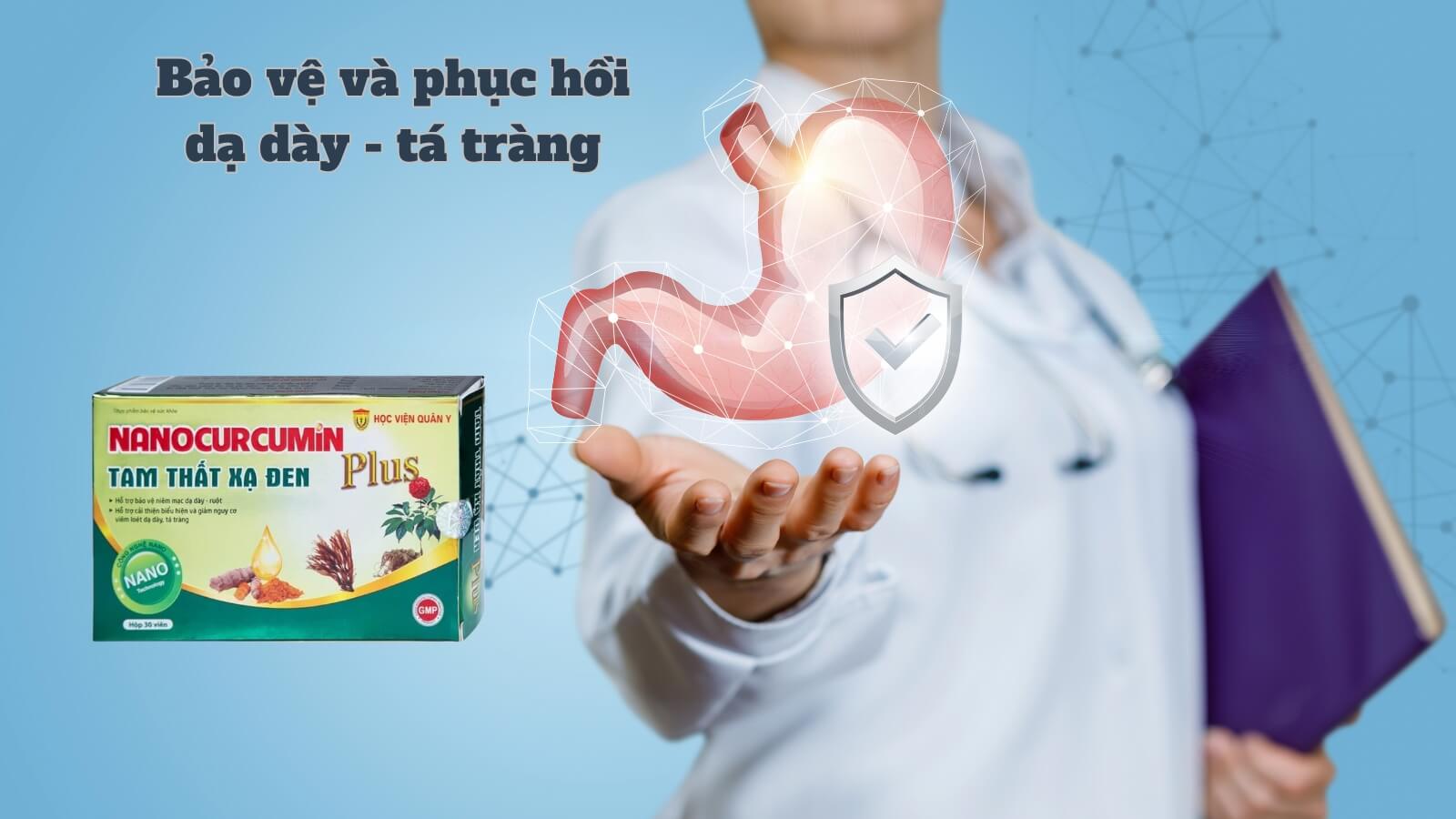 Nanocurcumin Tam Thất Xạ Đen Plus - Bảo vệ ni&ecirc;m mạc dạ d&agrave;y