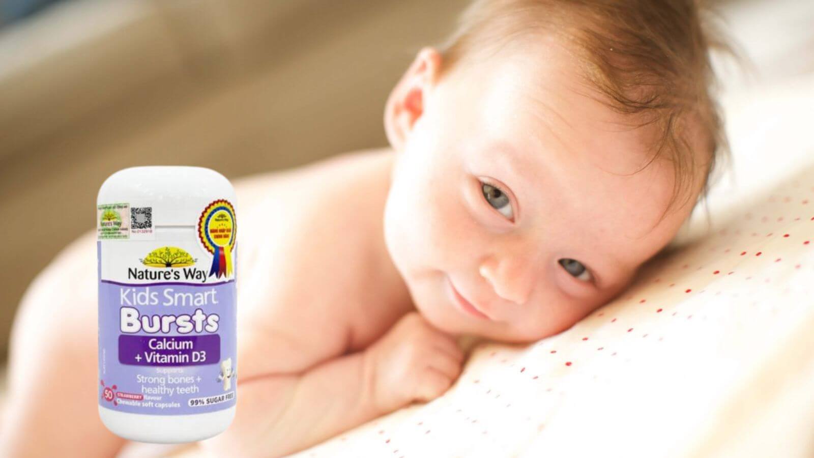 Nature&rsquo;s Way Kids Smart Bursts Calcium + Vitamin D3 - Bổ sung Canxi v&agrave; Vitamin D3 cho trẻ