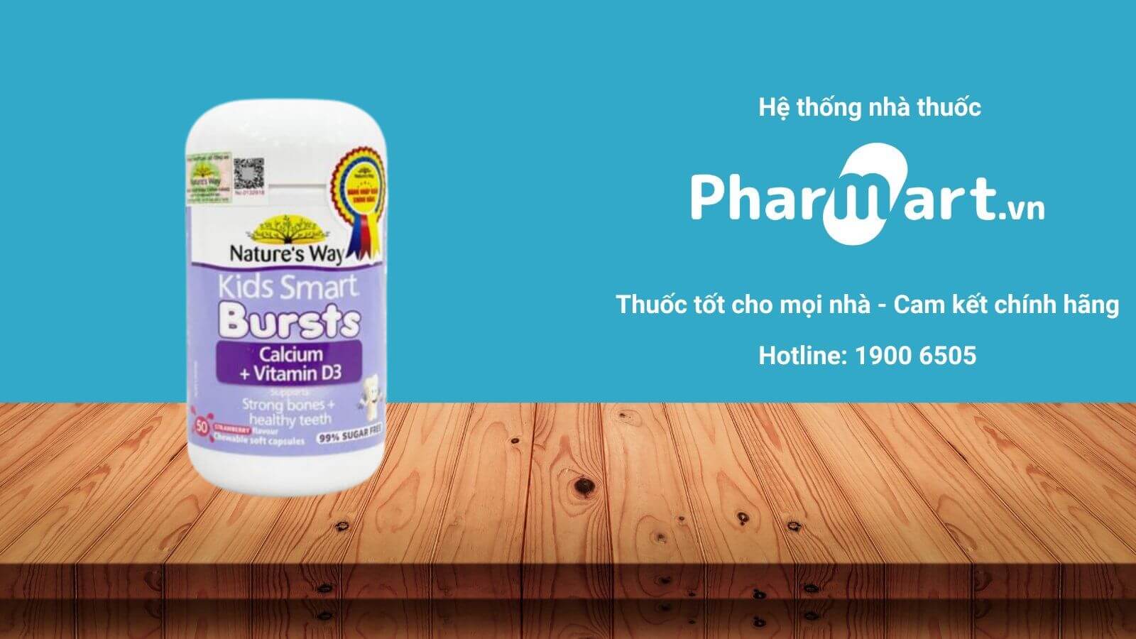 Nature&rsquo;s Way Kids Smart Bursts Calcium + Vitamin D3 ch&iacute;nh h&atilde;ng