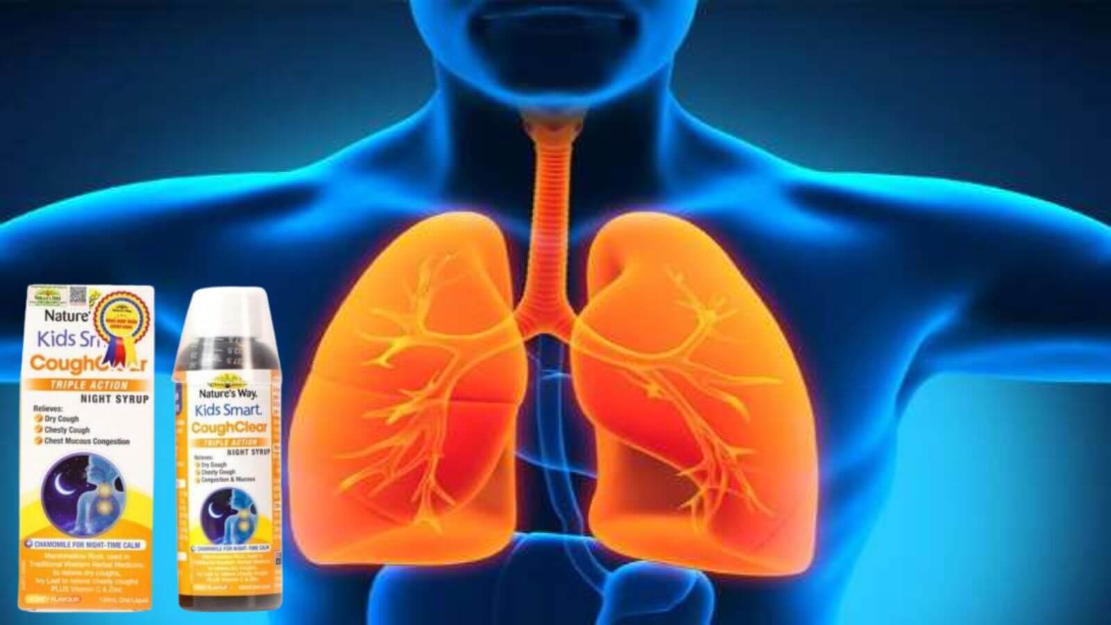 Nature&rsquo;s Way Kids Smart CoughClear Triple Action Syrup - Siro gi&uacute;p giảm ho, giảm đờm, hỗ trợ tăng cường sức khỏe đường h&ocirc; hấp tr&ecirc;n cho trẻ