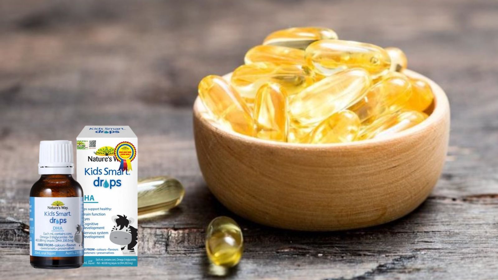 Kids Smart Drops DHA chứa tinh dầu c&aacute; c&ocirc; đặc h&agrave;m lượng cao.