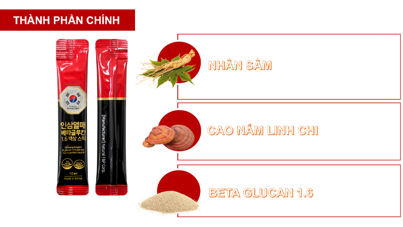 Th&agrave;nh Phần Nh&acirc;n S&acirc;m Linh Chi Beta Glucan 16 Extract