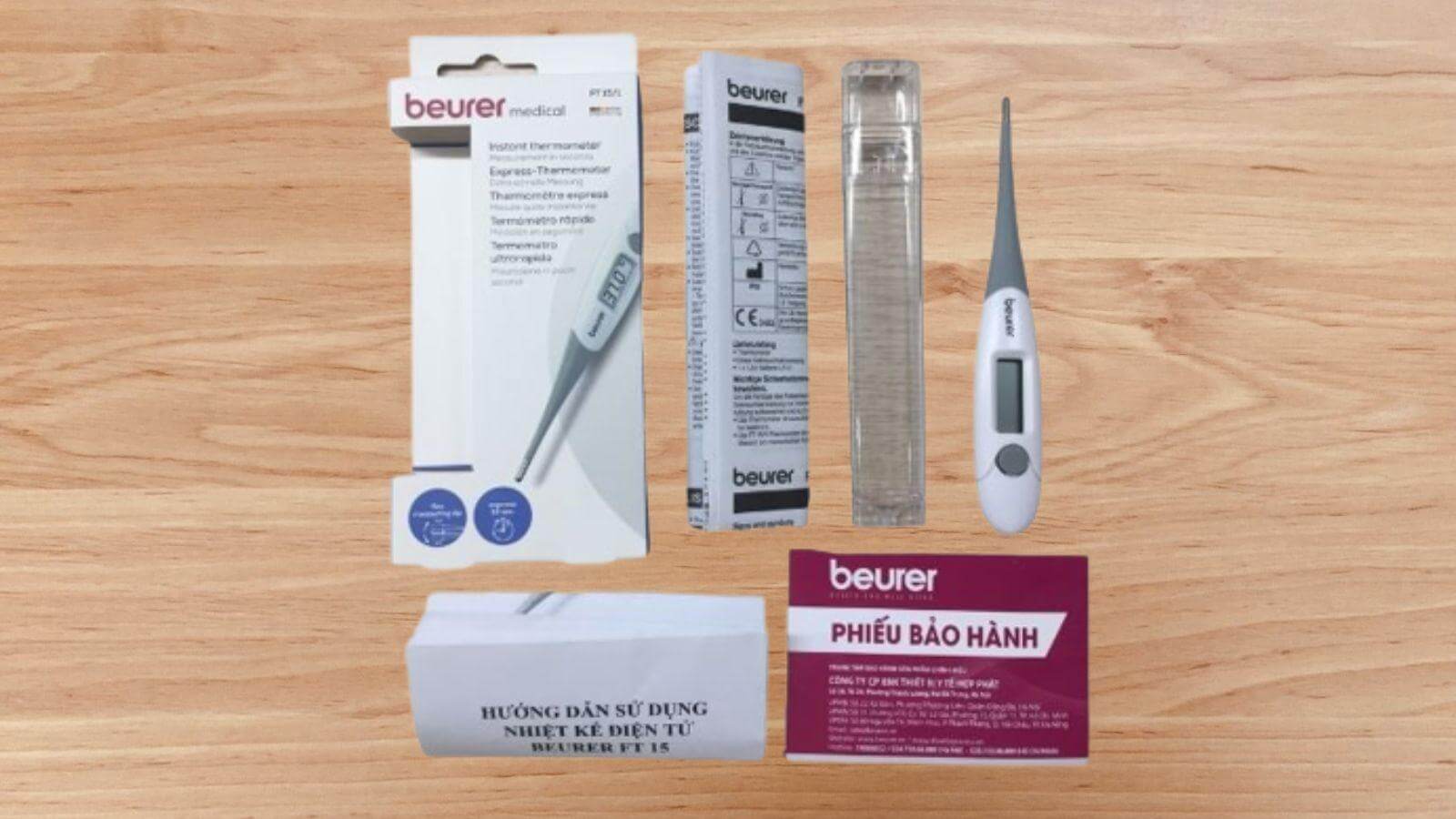 Bộ phận đi kèm của nhiệt kế điện tử Beurer FT15/1