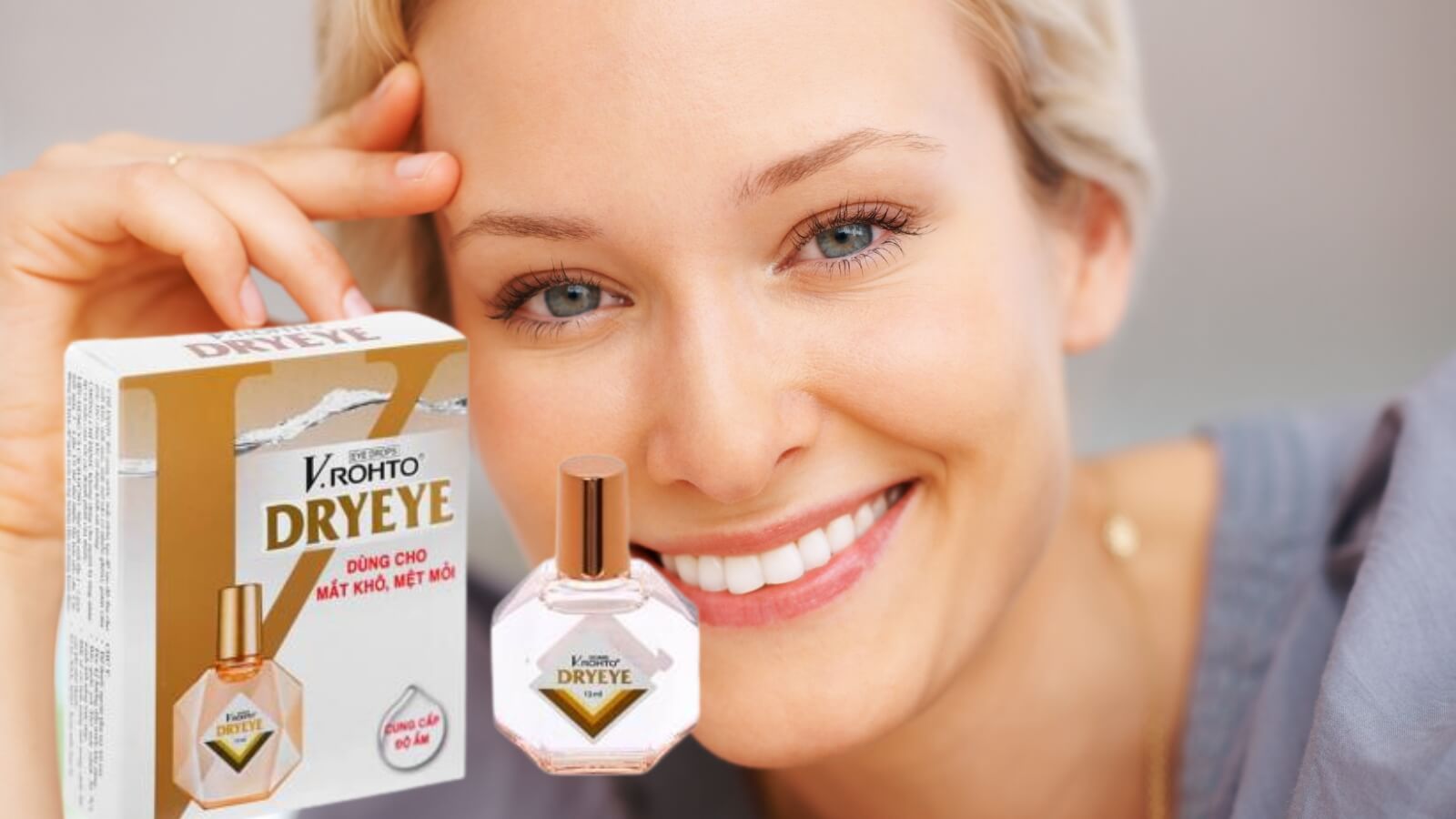 Nhỏ mắt VRohto Dryeye bổ sung nước mắt nh&acirc;n tạo, giảm t&igrave;nh trạng kh&ocirc; mắt