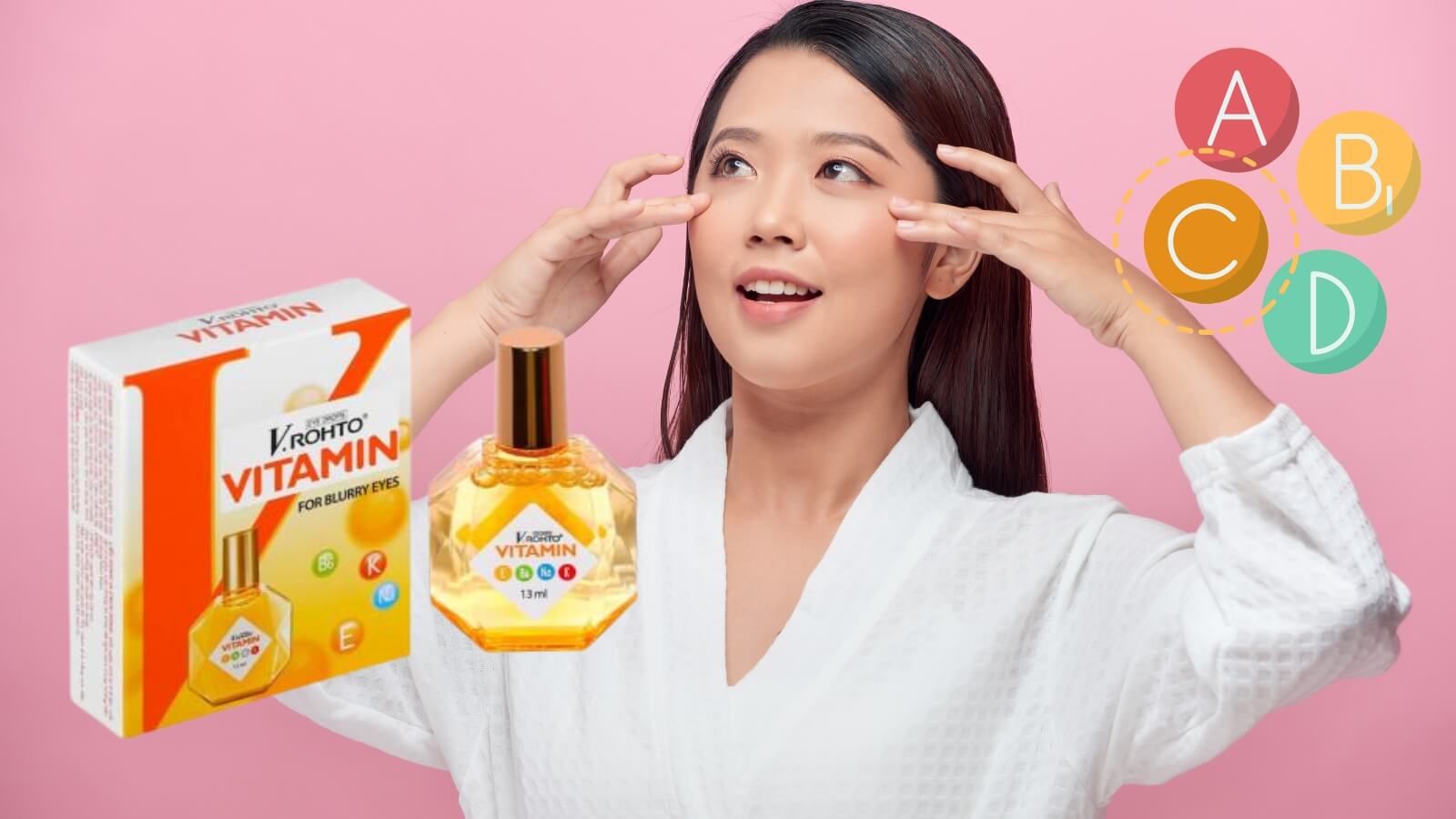 Nhỏ mắt VRohto Vitamin - Cải thiện thị lực, s&aacute;ng khoẻ đ&ocirc;i mắt
