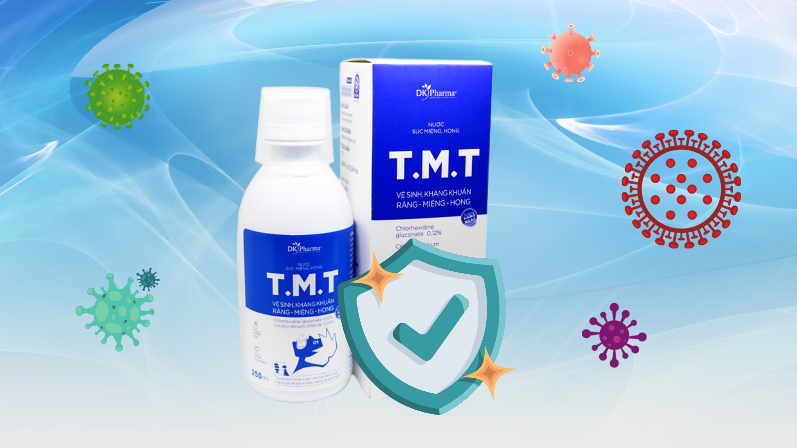 Nước s&uacute;c miệng TMT của Dược khoa loại được đa số vi khuẩn thường gặp
