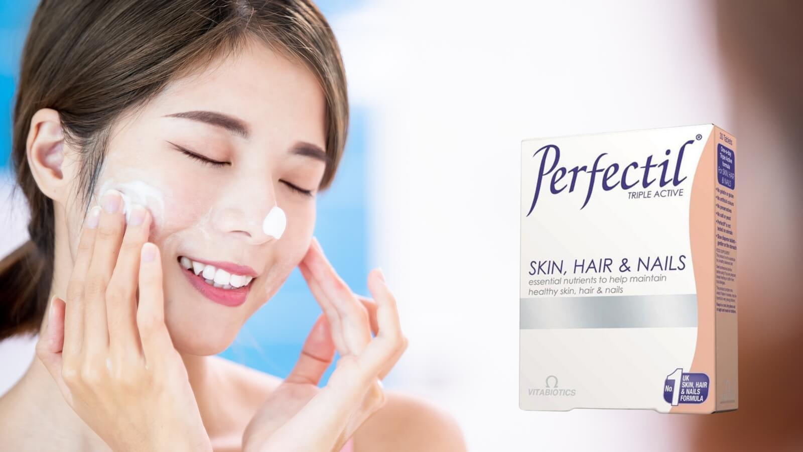 Perfectil mang đến t&aacute;c dụng tuyệt vời cho cả da, t&oacute;c v&agrave; m&oacute;ng