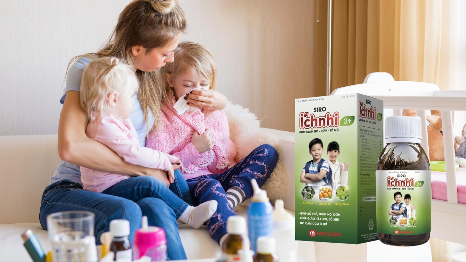 Siro ho &Iacute;ch Nhi 3+ gi&uacute;p giảm ho, long đờm cho b&eacute;
