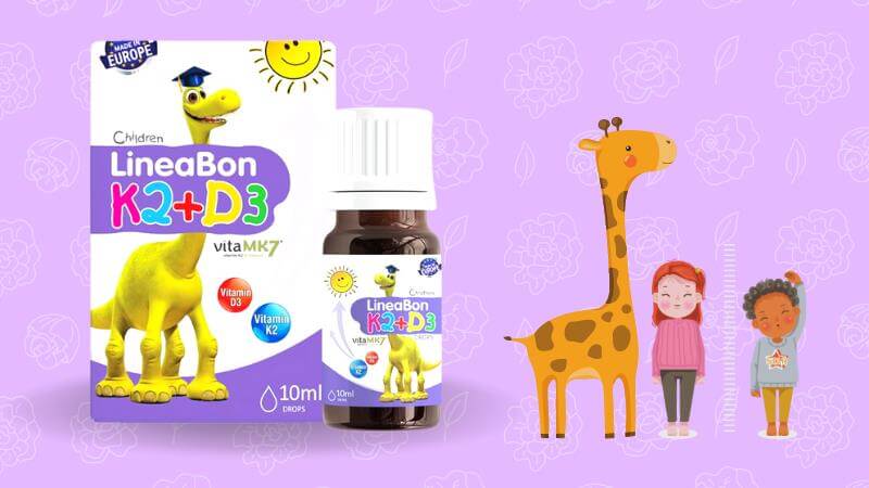 Vitamin D3 K2 lineabon gi&uacute;p b&eacute; tăng chiều cao nhanh hơn v&agrave; hỗ trợ miễn dịch hiệu quả