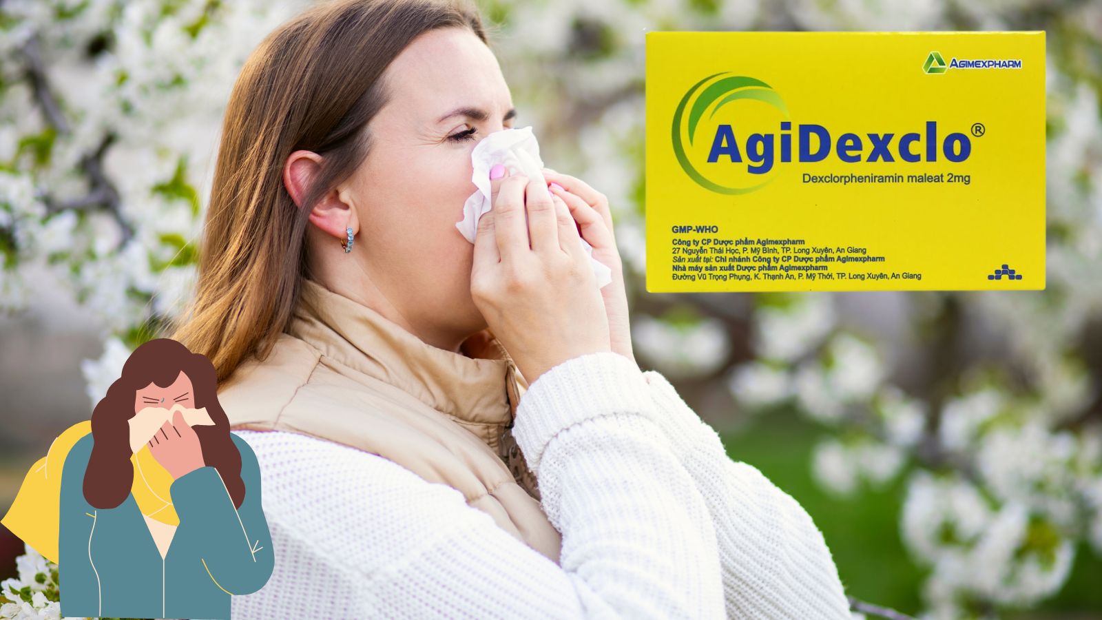 Dexchlorpheniramine maleate th&agrave;nh phần ch&iacute;nh của thuốc Agidexclo