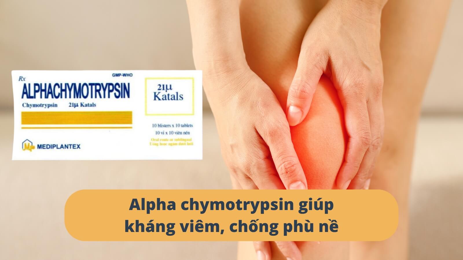 Alpha chymotrypsin gi&uacute;p kh&aacute;ng vi&ecirc;m, chống ph&ugrave; nề