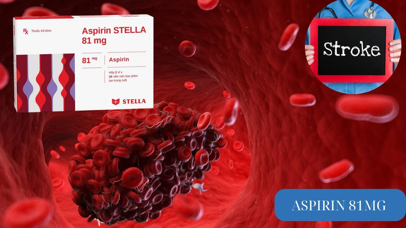 Acetylsalicylic th&agrave;nh phần ch&iacute;nh của Aspirin 81