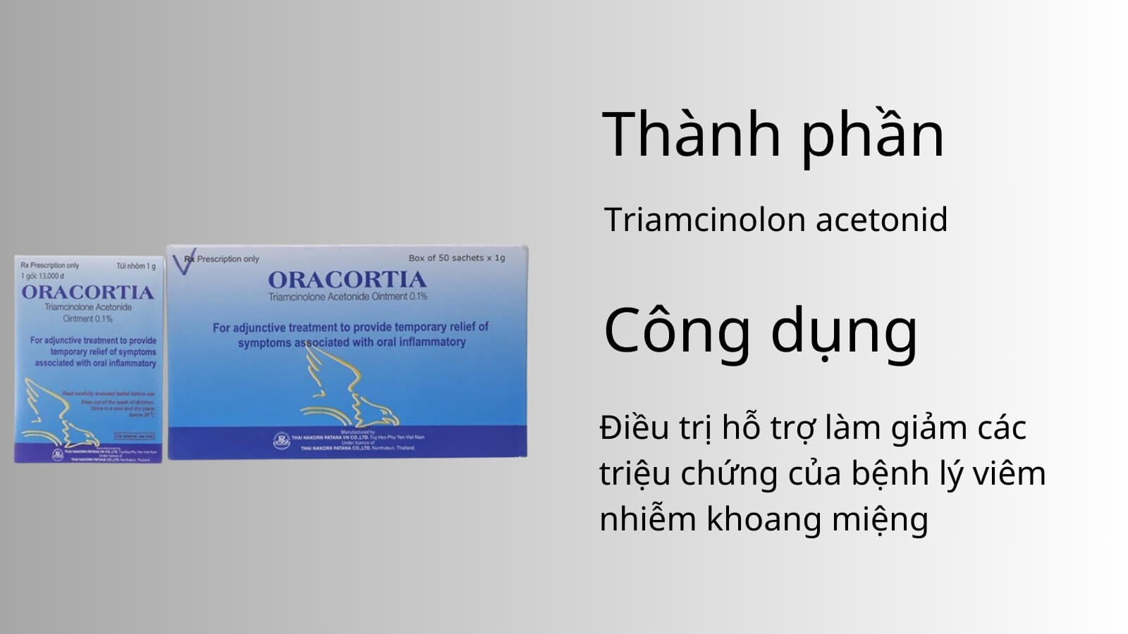 Th&agrave;nh phần v&agrave; c&ocirc;ng dụng của thuốc Oracortia