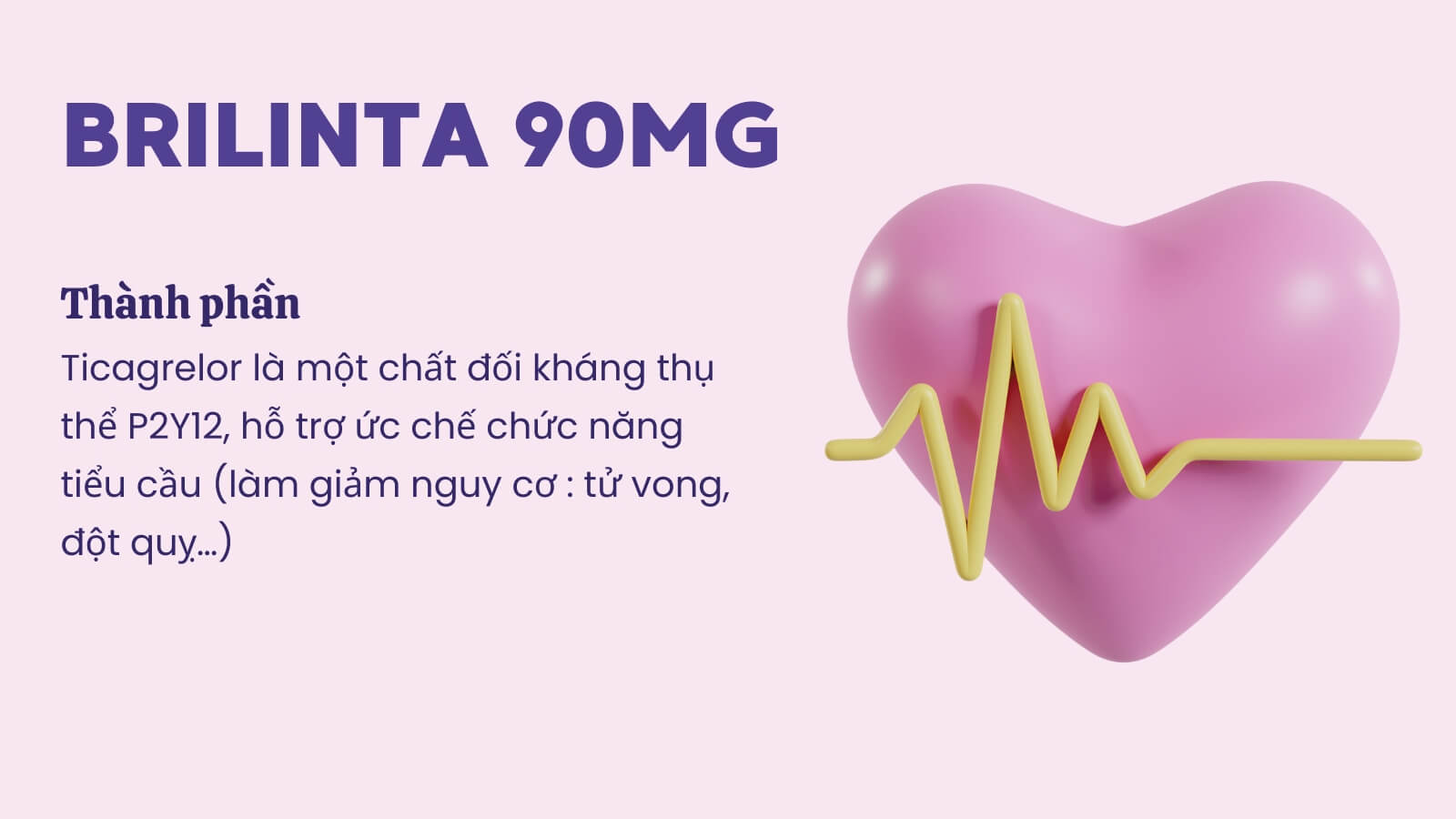 Th&agrave;nh phần cấu tạo n&ecirc;n Brilinta 90mg - Ticagrelor