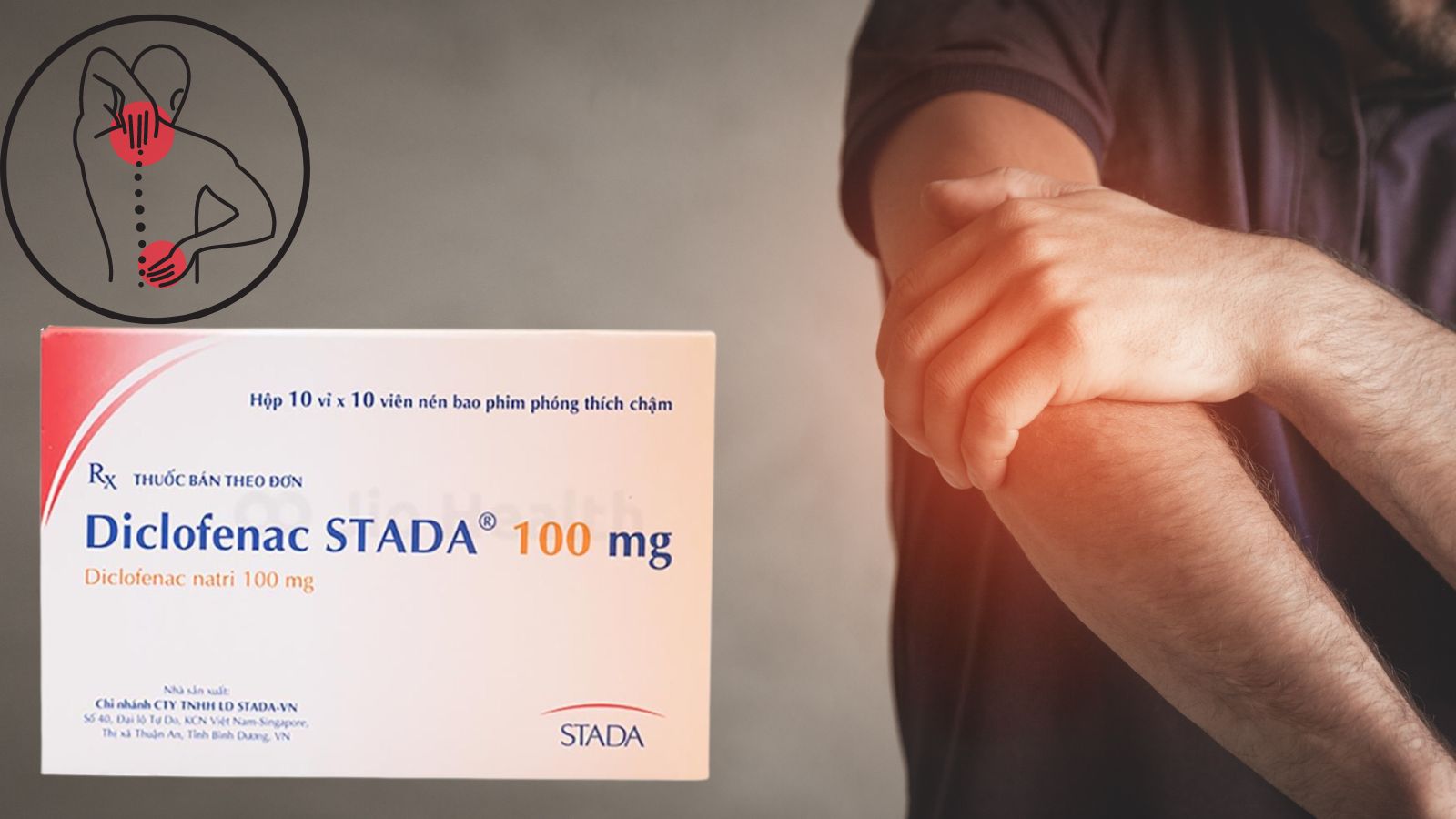 Diclofenac natri - th&agrave;nh phần ch&iacute;nh của Diclofenac stada 100mg
