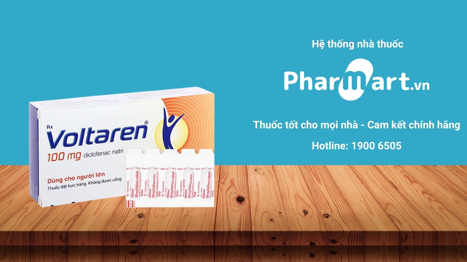 Mua ngay thuốc đặt Voltaren 100mg ch&iacute;nh h&atilde;ng tại Hz888a.com