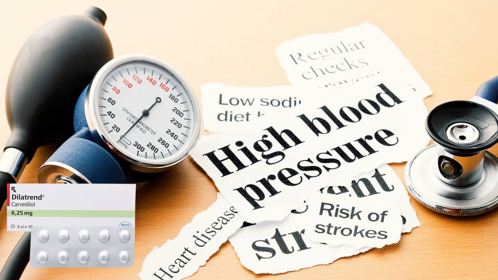 Thuốc Dilatrend 6,25mg có tác dụng hạ huyết áp hiệu quả