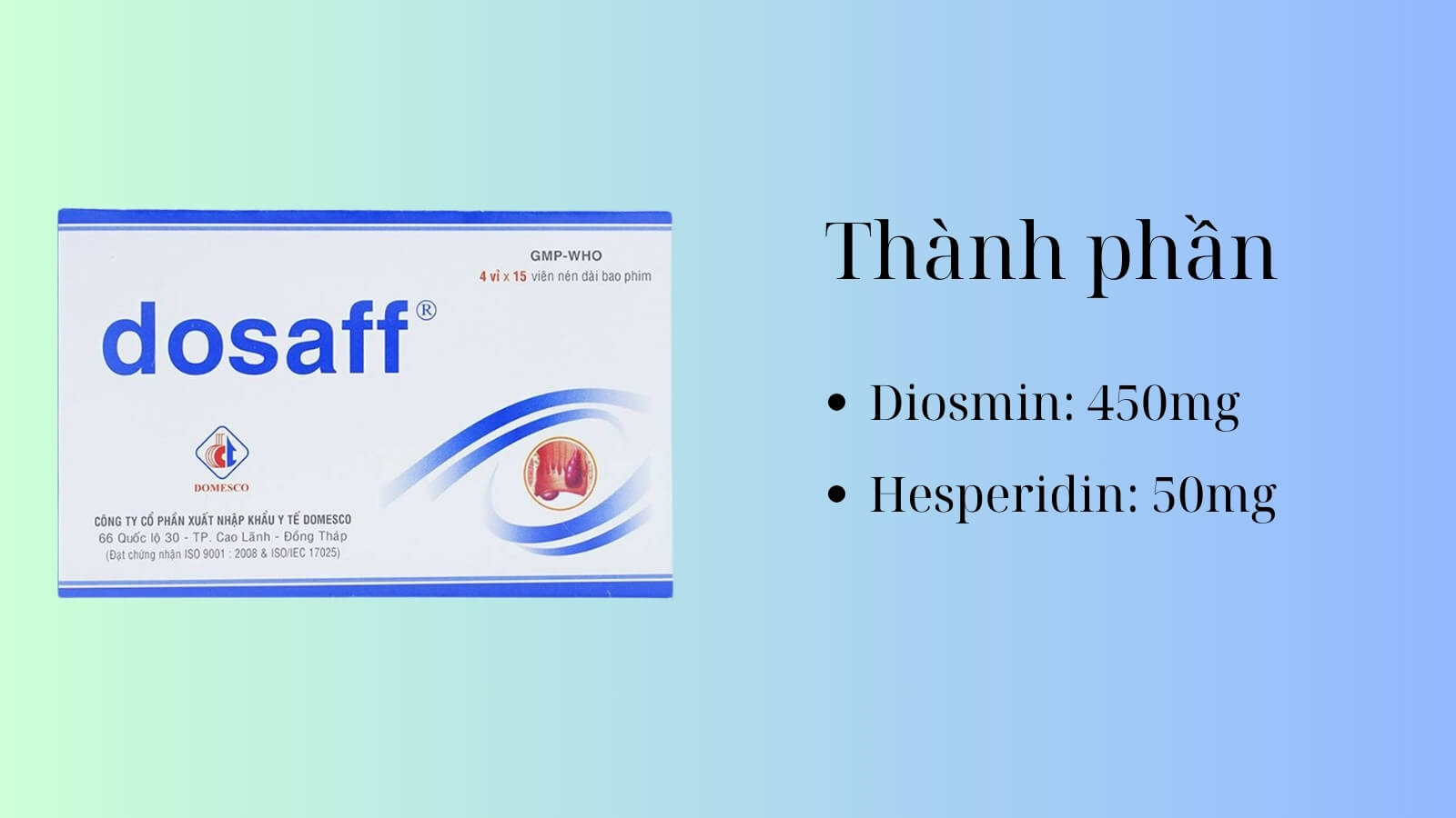 Th&agrave;nh phần ch&iacute;nh c&oacute; trong thuốc Dosaff