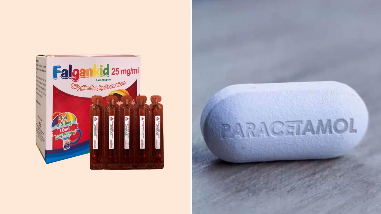 &nbsp;Thuốc Falgankid 250 với th&agrave;nh phần ch&iacute;nh l&agrave; Paracetamol