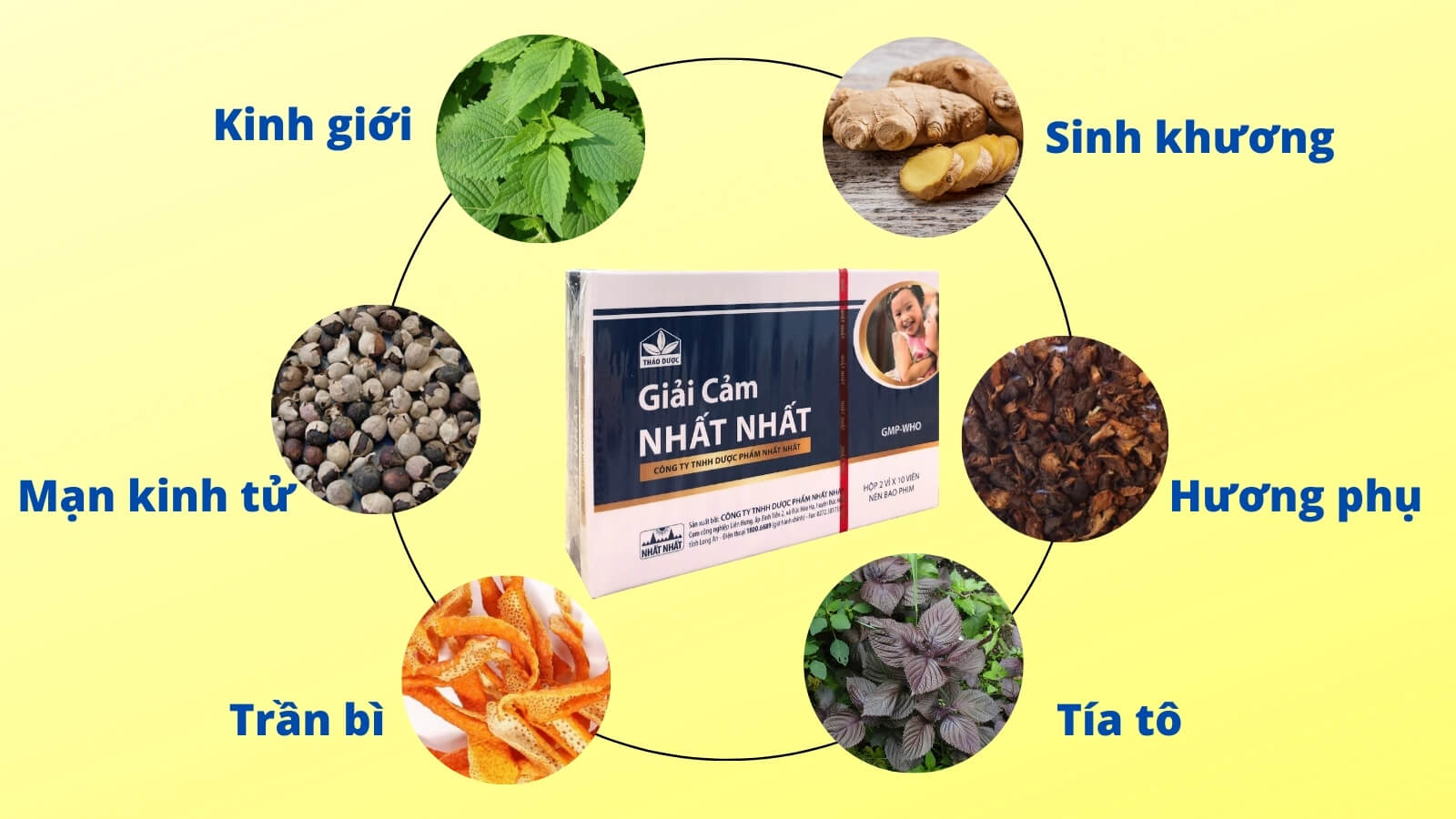 Giải cảm Nhất Nhất chứa các thành phần giúp giảm các triệu chứng cảm hiệu quả