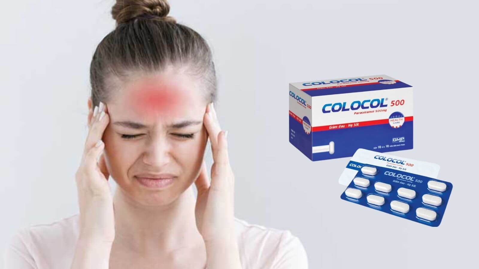 Colocol 500 chứa hoạt chất Paracetamol, gi&uacute;p giảm cơn đau nhẹ đến vừa