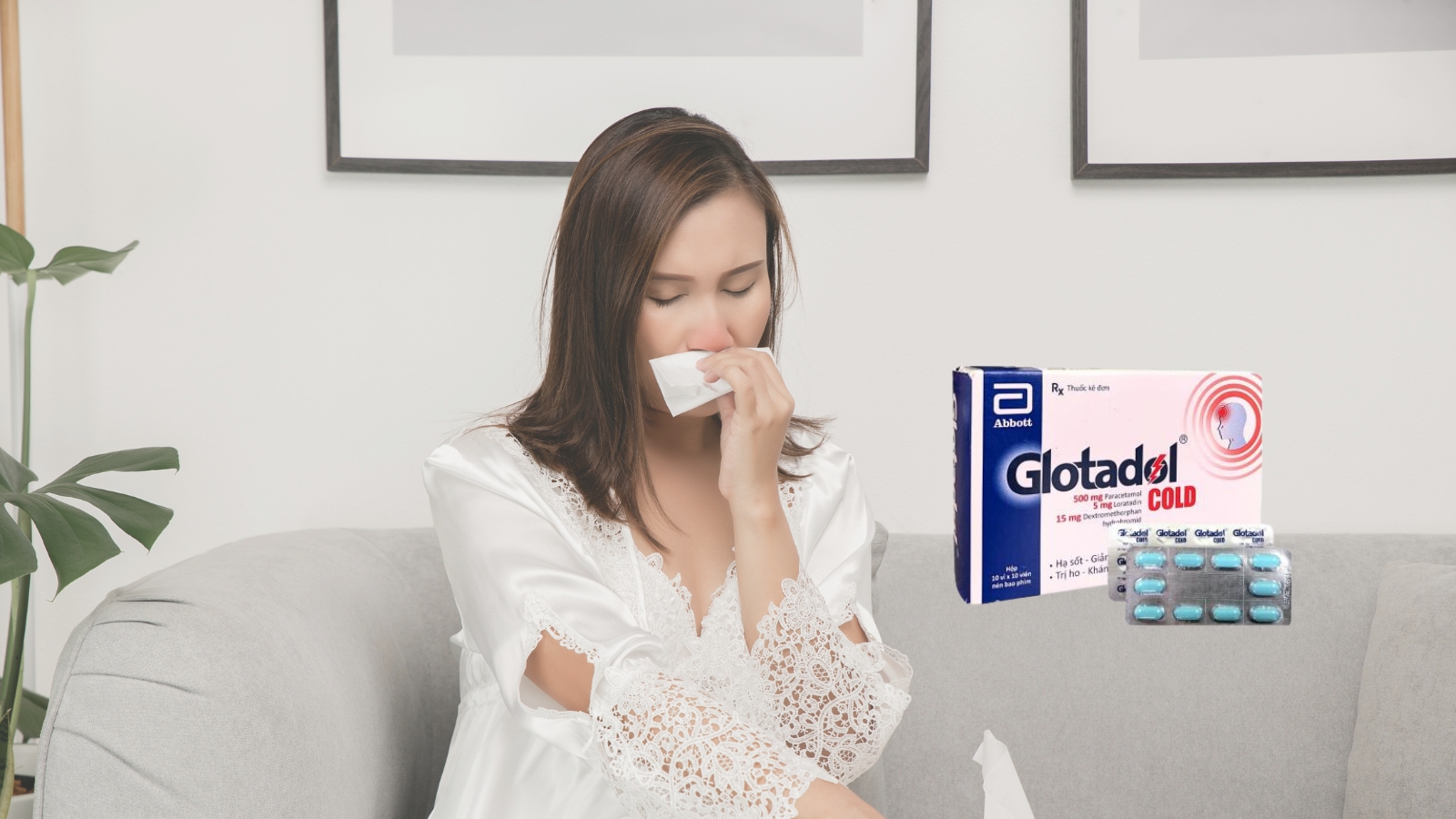 Thuốc Glotadol Cold kết hợp c&aacute;c hoạt chất gi&uacute;p giảm nhanh c&aacute;c triệu chứng của vi&ecirc;m mũi dị ứng hiệu quả