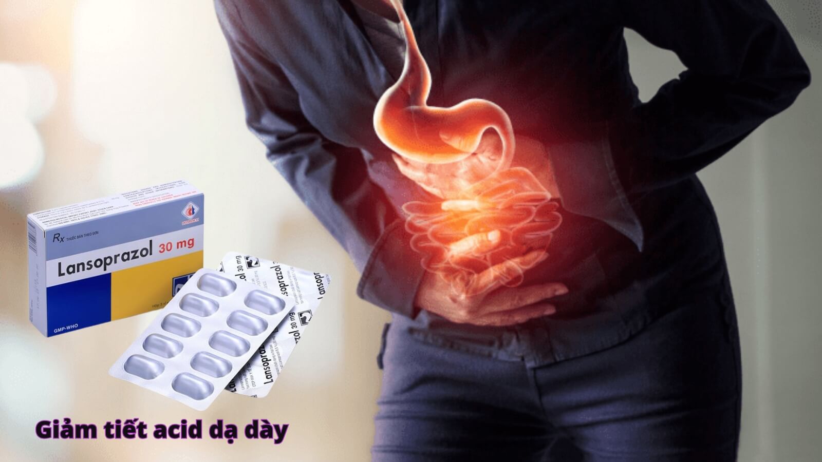 Lansoprazole Domesco ngăn chặn qu&aacute; tr&igrave;nh tiết acid dạ d&agrave;y
