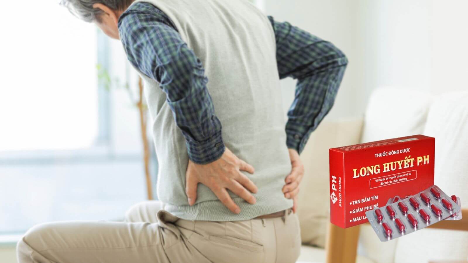 Long Huyết PH với th&agrave;nh phần ch&iacute;nh l&agrave; cao kh&ocirc; huyết gi&aacute;c gi&uacute;p giảm đau xương khớp