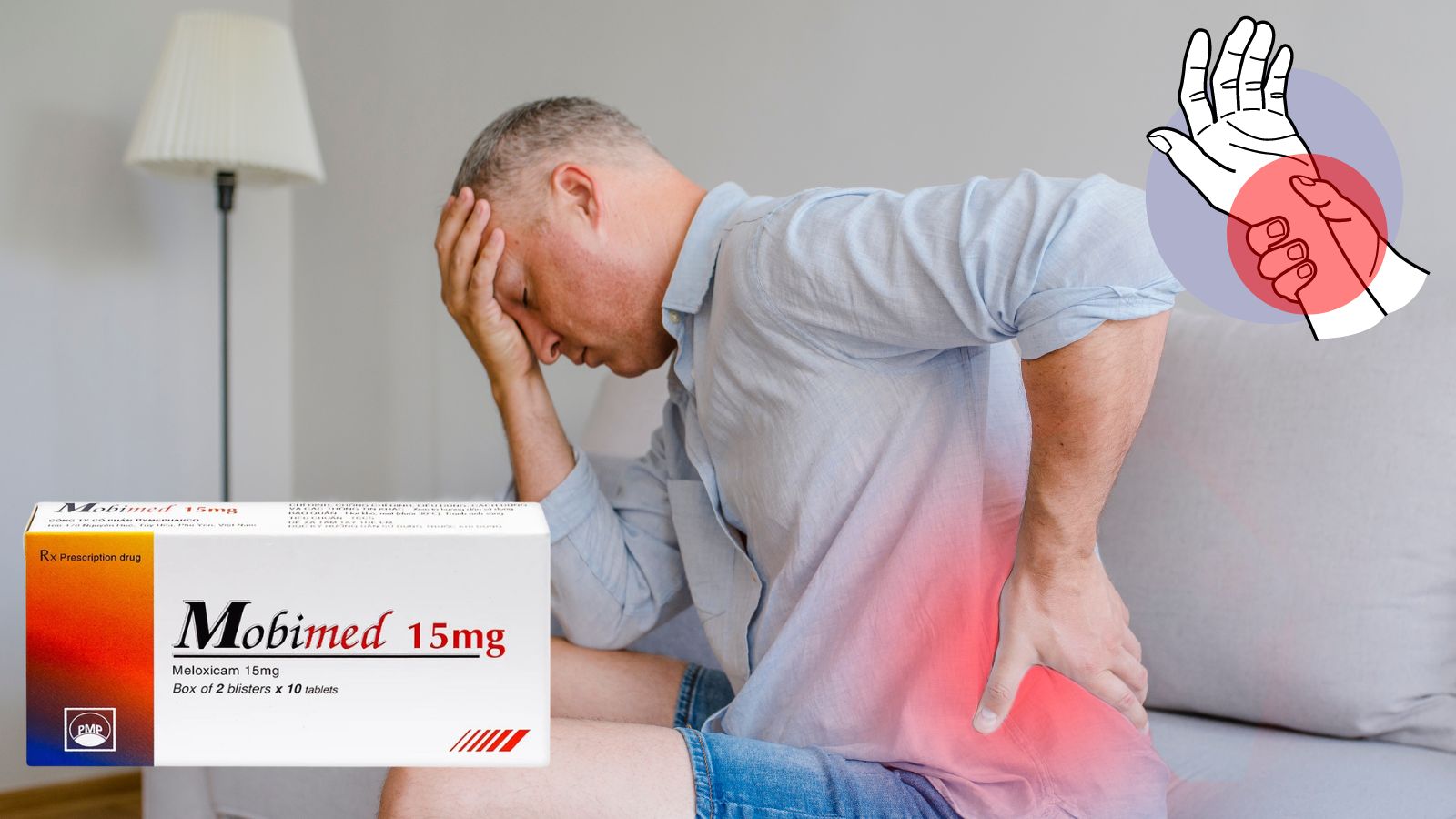 Meloxicam l&agrave; th&agrave;nh phần ch&iacute;nh của Mobimed 15mg