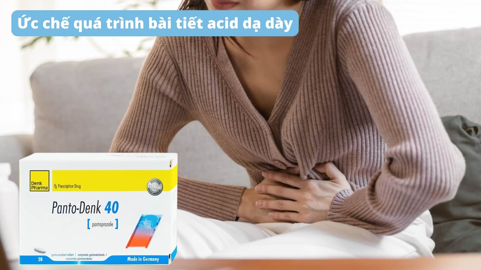 Panto Denk 40 ức chế enzyme H+/K+ATPase - Giảm tiết acid dạ d&agrave;y