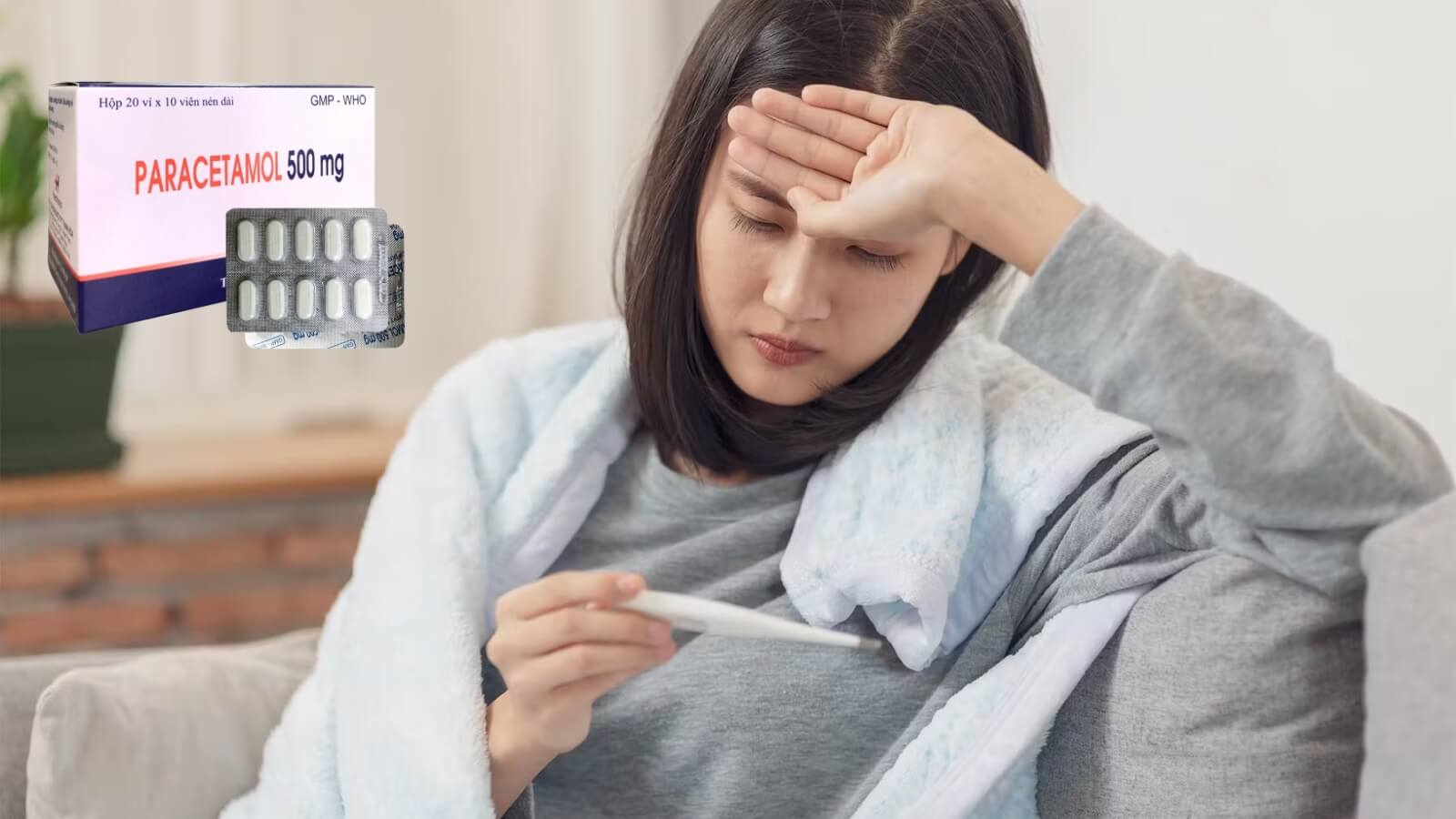 Thuốc Paracetamol 500mg Thephaco chứa paracetamol gi&uacute;p hạ sốt hiệu quả