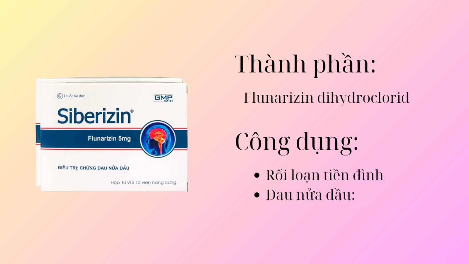 Th&agrave;nh phần v&agrave; c&ocirc;ng dụng của thuốc Siberizin