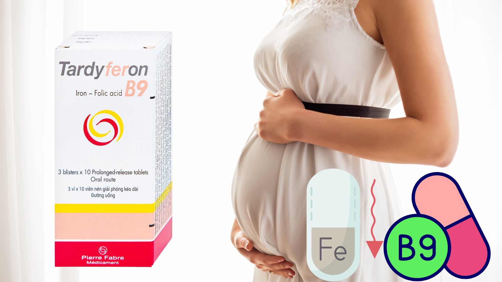 Tadyferon B9 - cung cấp sắt v&agrave; acid folic cho cơ thể.