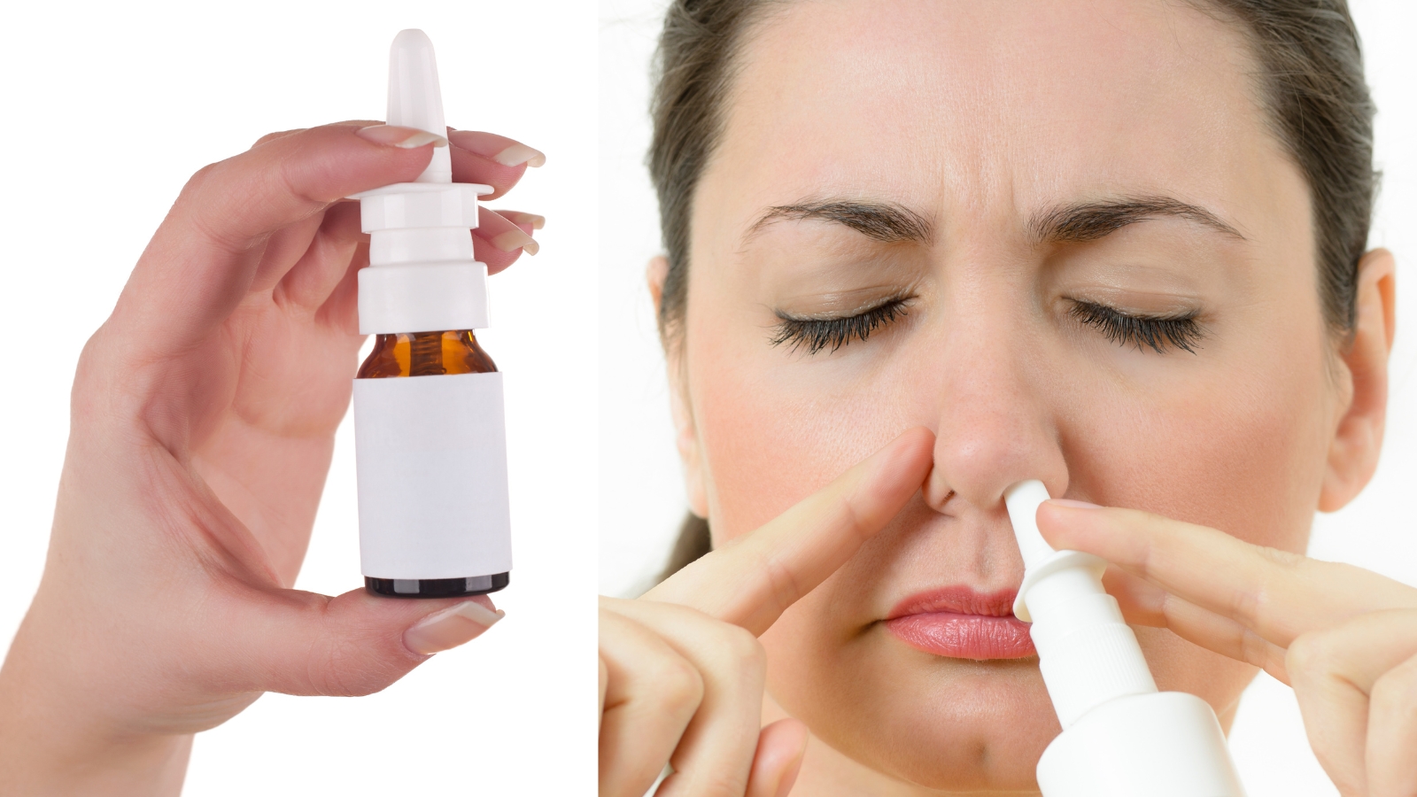 C&aacute;ch cầm v&agrave; đặt lọ Xịt hướng v&agrave;o mũi
