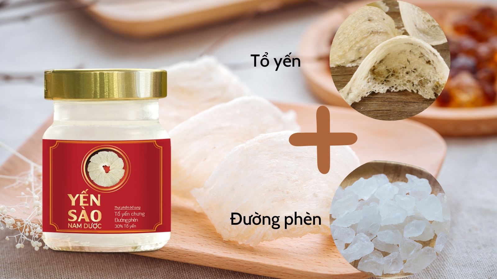 Th&agrave;nh phần của Tổ yến chưng đường ph&egrave;n Nam Dược