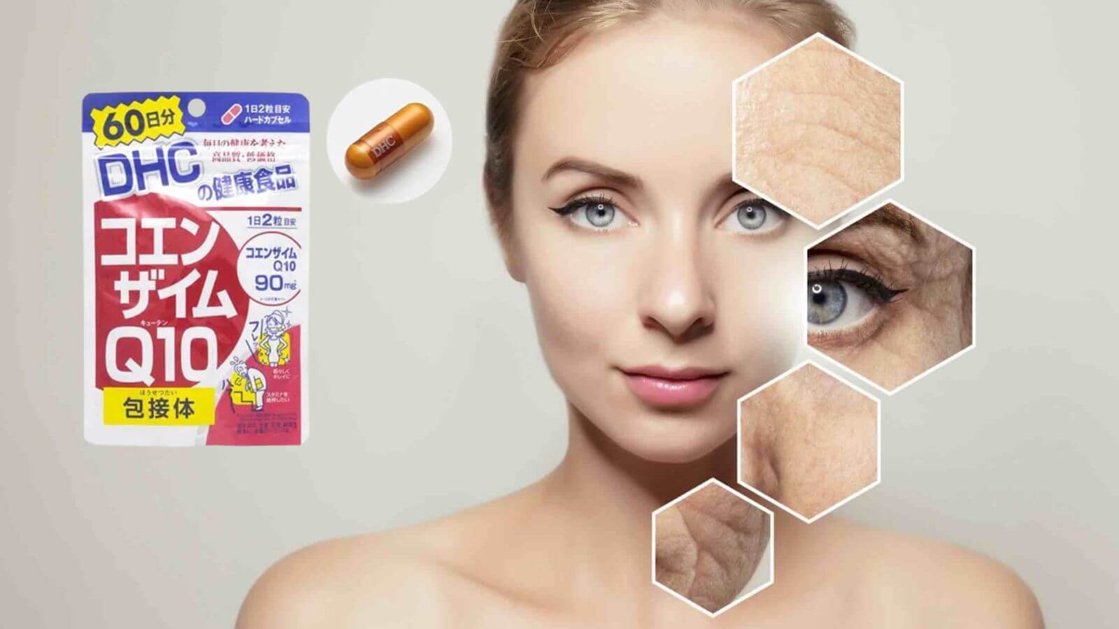 Vi&ecirc;n uống DHC l&agrave;m mờ vết nhăn, n&aacute;m, sạm da